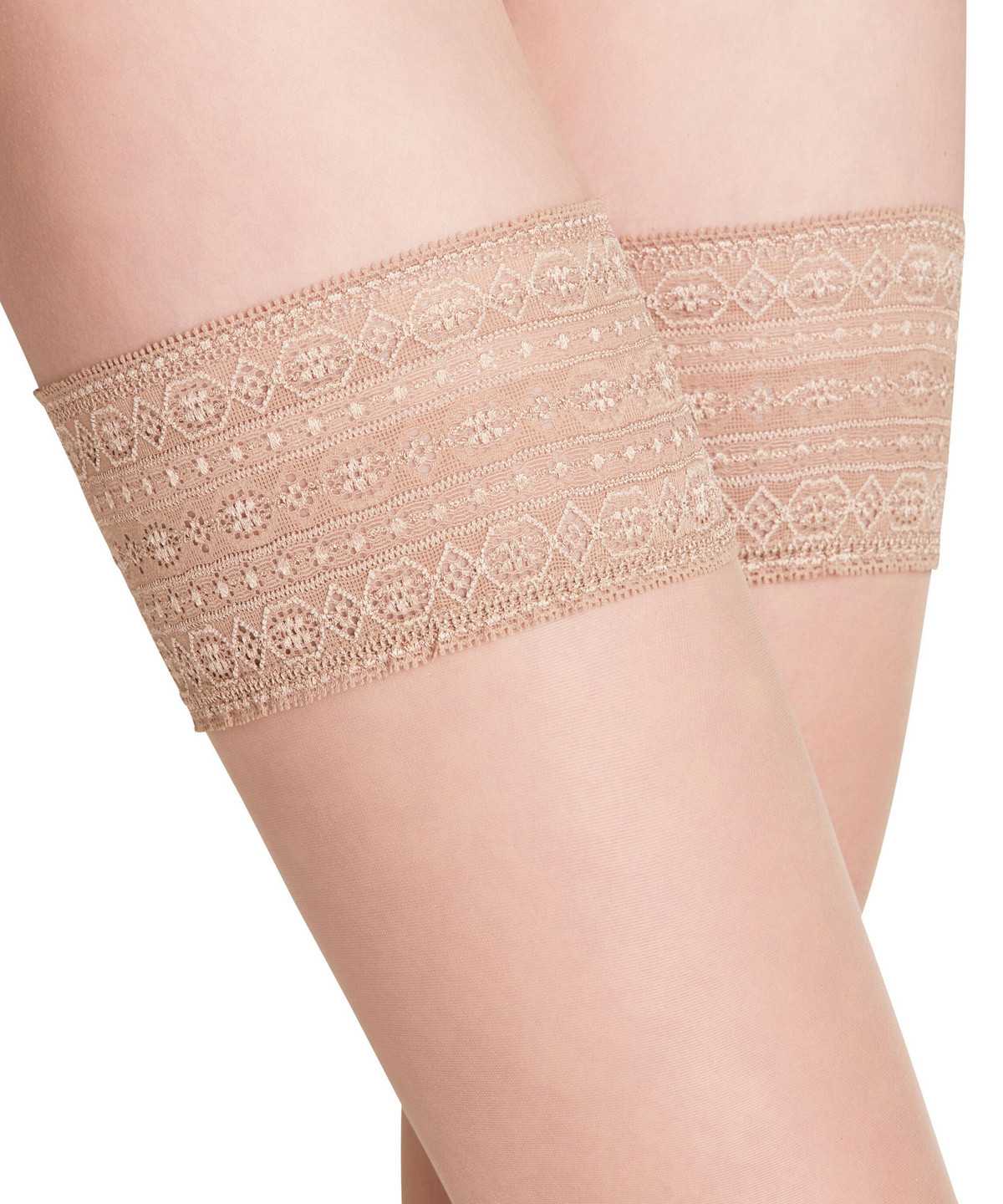 Thigh Highs Donna Falke Seidenglatt 15 DEN Stay-ups Beige | MUBT41538